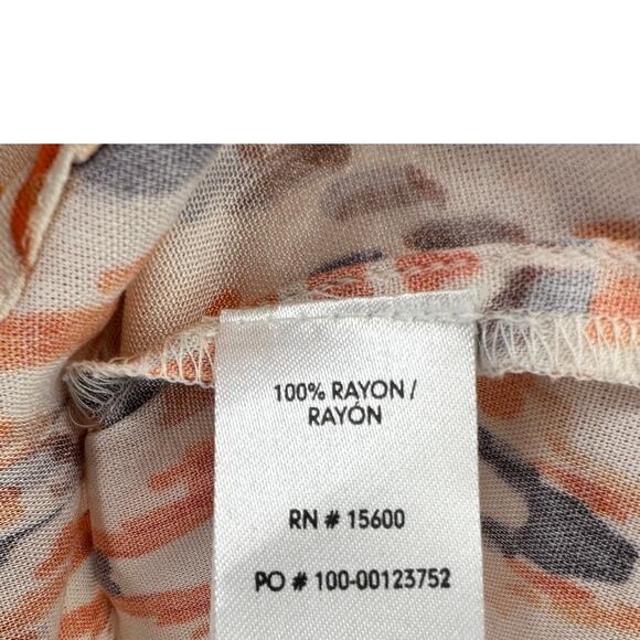 New Democracy Ikat Print Ruffle Collar 3/4 Sleeve Shirt Womens Plus Size 3X - Picture 8 of 8